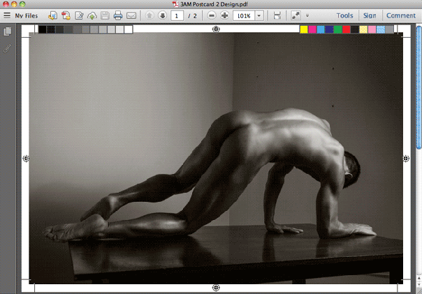 The Asian Male 3.AM postcard design is underway…